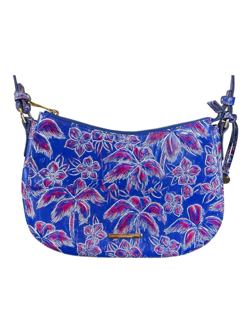 Brahmin Shayna Vista Blue Torrone Leather Crossbody Bag Blues NWT MSRP $315